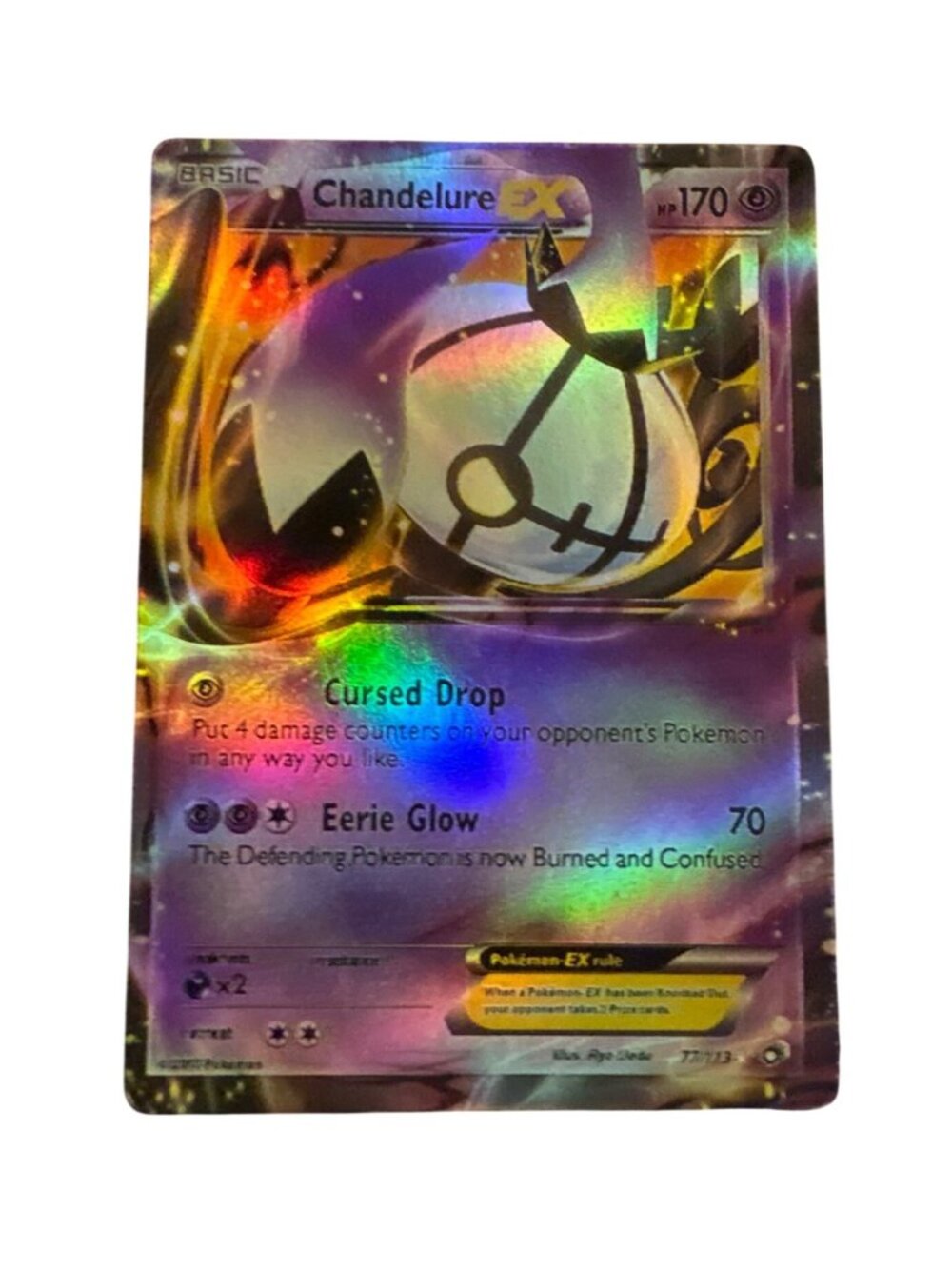 Chandelure EX Holo Pokemon Card 77/113 XY Phantom Forces Rare 2013